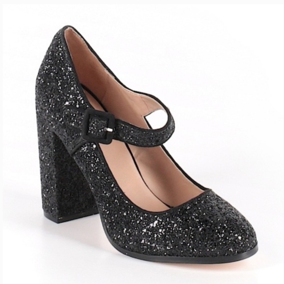 black glitter mary jane shoes